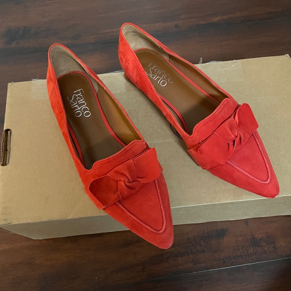 NEW Franco Sarto orange flats.